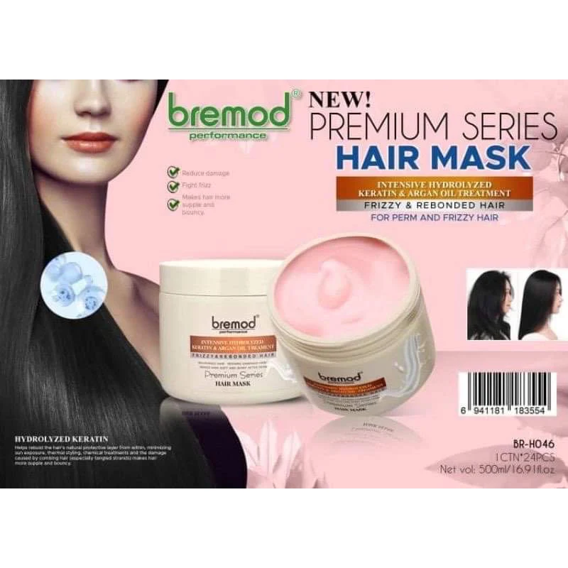 قناع الشعر الأصلي من Bremod بزبدة الكاكاو المكثفة الممتازة للشعر المسطح المضاد للتساقط 500 مل - الصورة 2